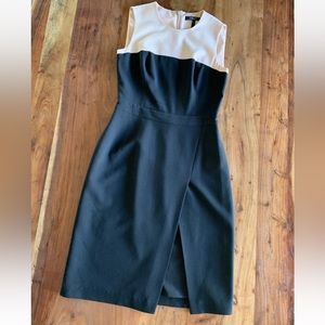 BCBG MAXAZRIA sheath DRESS women’s Sz 6 TINNA HIGH SLIT COLOR BLOCKED formal